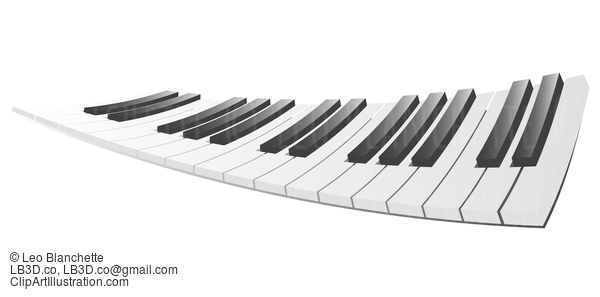 Stretched Piano Keys Illustration #24519