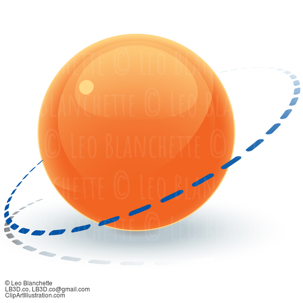 Orange Orb Surrounded By Dotted Line #24543