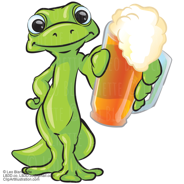 Gecko Holding Out Beer #24545