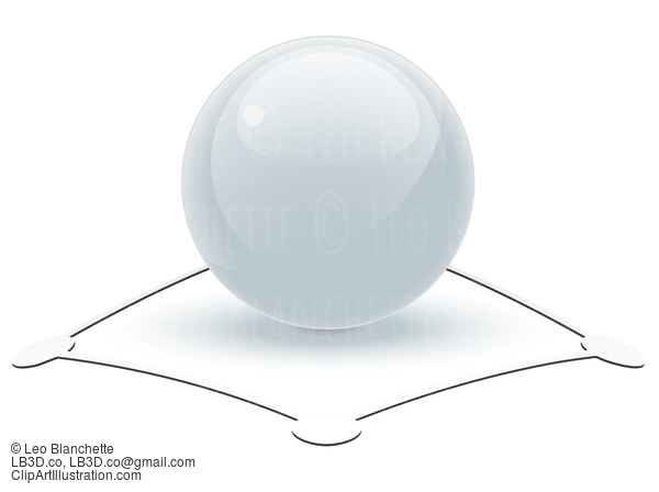 Pearl White Sphere On Abstract Object #24546