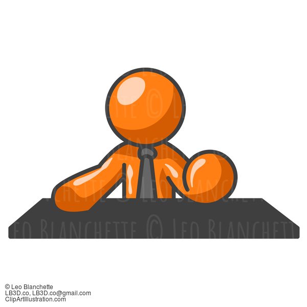 Orange Man At Table Top. #23903