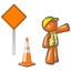 Under Construction Orange Man Design Elements