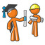 Orange Person Graduate to Profession