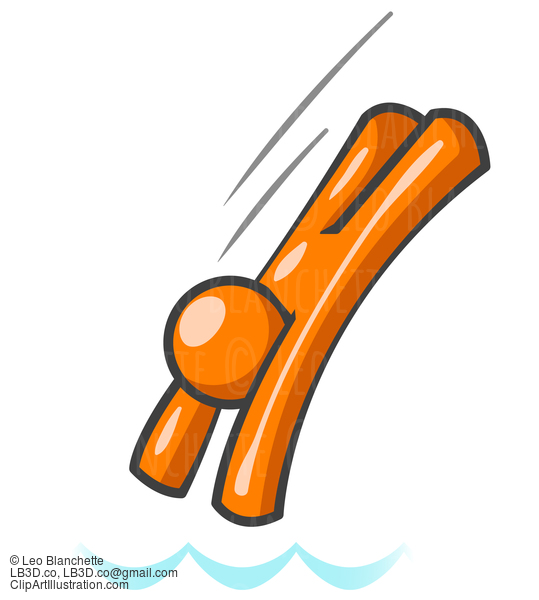Orange Man Diving #23917