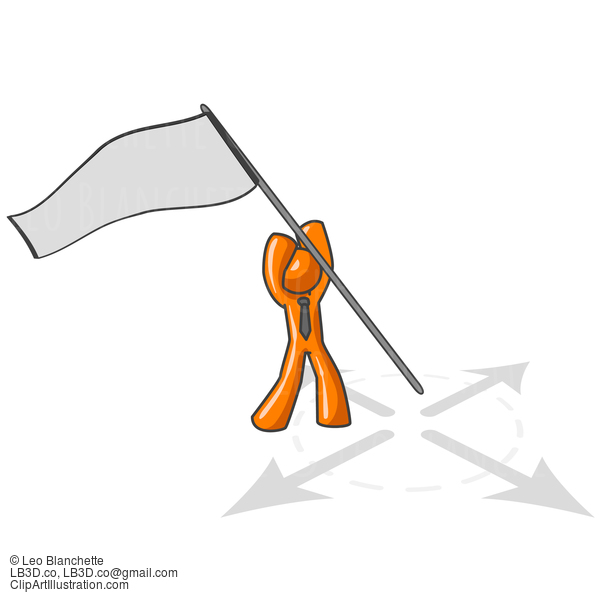 Orange Man Claiming Territory #23923