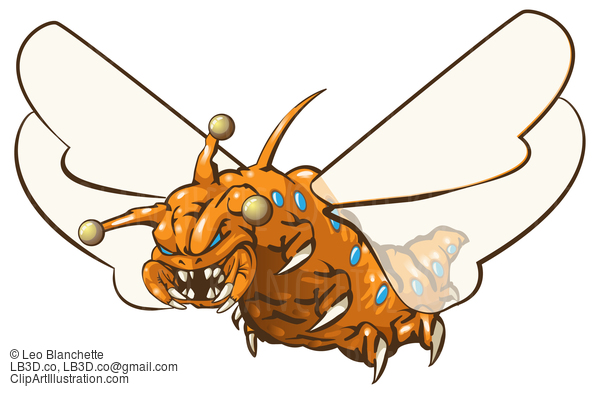 Orange Bug Maggot Jester Alien Thing #23944