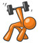 Orange Man Working out with Dumb Bells
