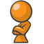 Orange Person Lady Posing Arms Crossed