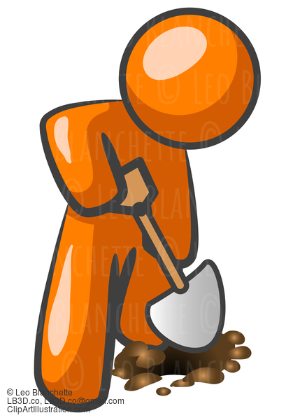 Orange Man Digging #23973