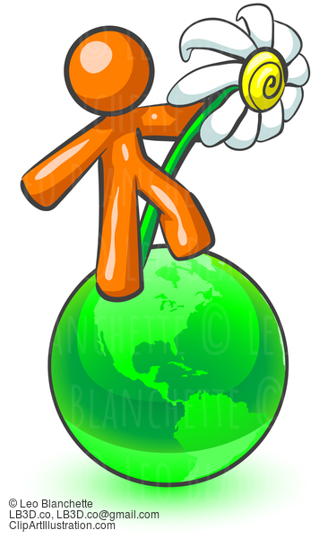Orange Man Daisy On Earth #23974