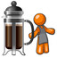 Orange Man with Large French Press