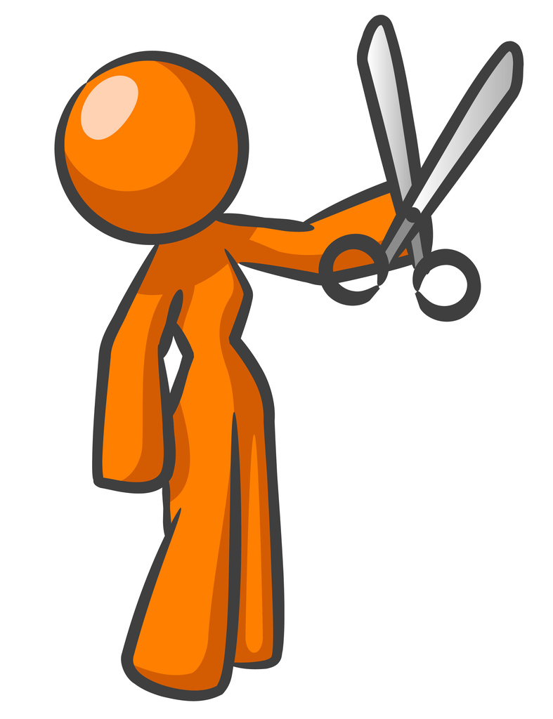Orange Woman with Scissors