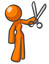 Orange Woman with Scissors
