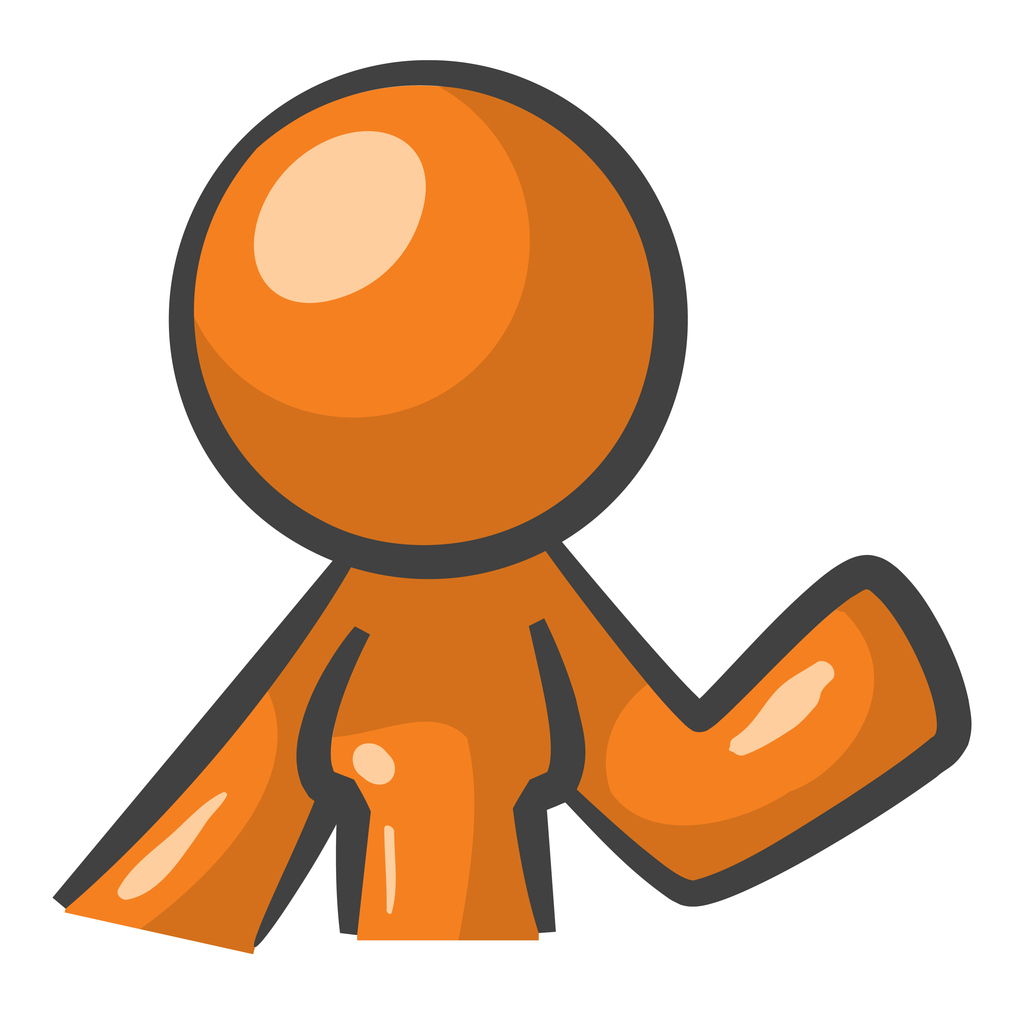 Orange Person Lady Posing Waving