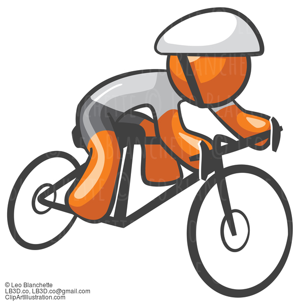 Orange Man Bike Rider Athlete #24014