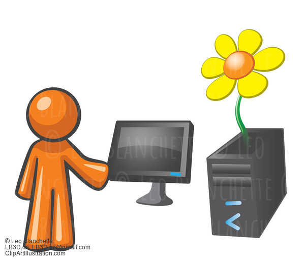 Orange Man Computer Recycling #24018