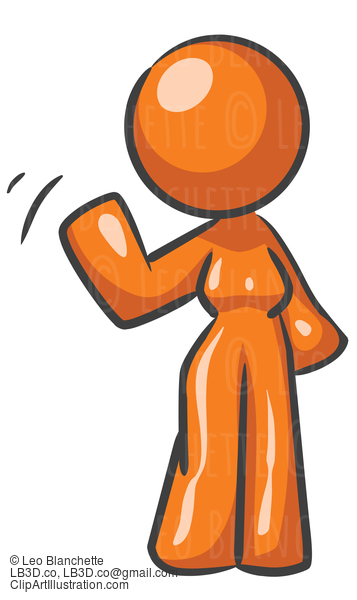 Design Mascot Woman Waving #24021