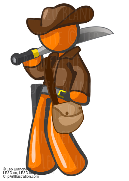 Orange Man Adventurer With Machete #24024