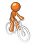 Orange Woman Riding Bike