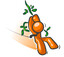Orange Man Swinging on Vine