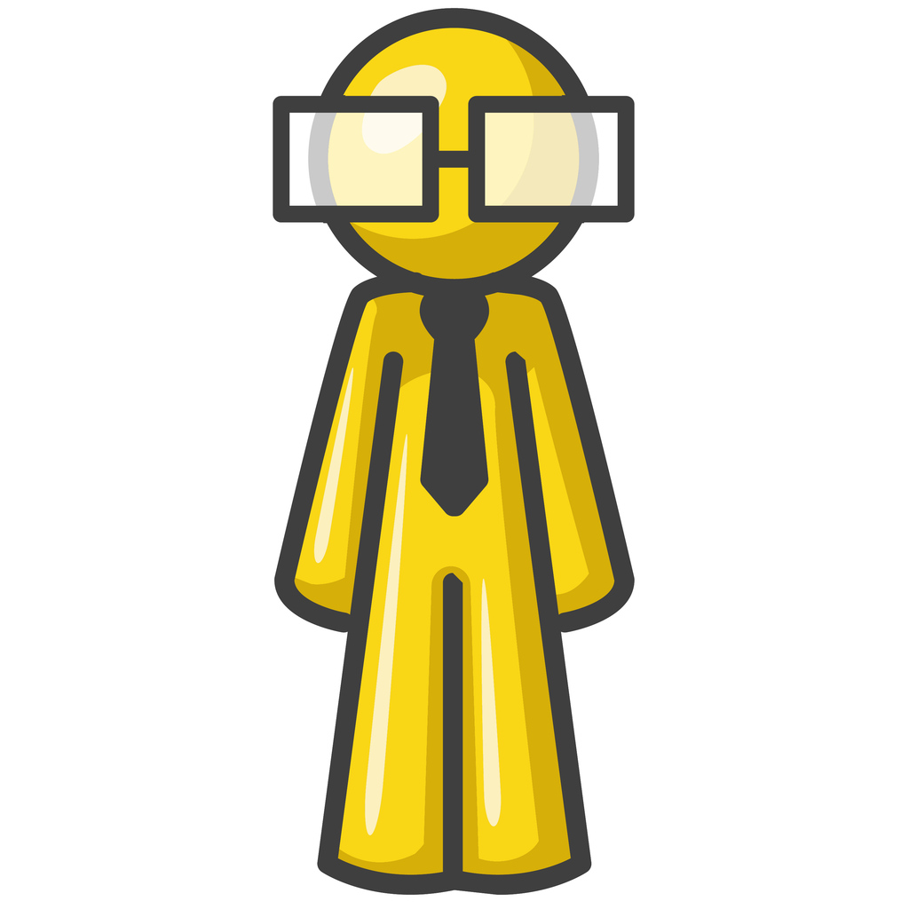 Yellow Person Nerd with Glasses