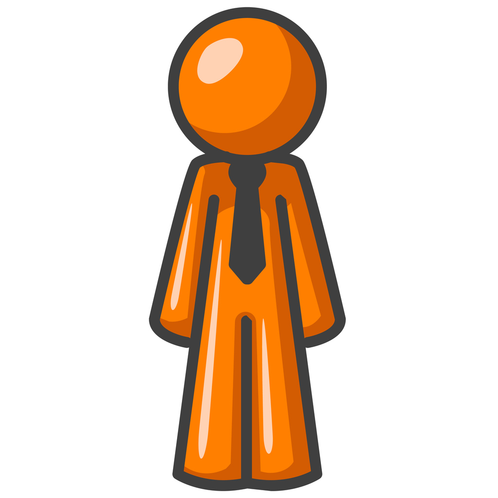 Orange Man Standing Straight