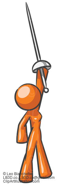 Design Mascot Woman Sword #24043