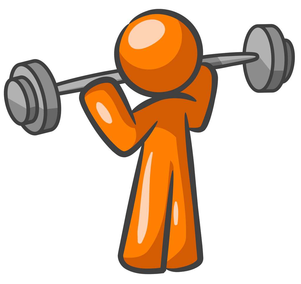 Orange Man Weight Lifter