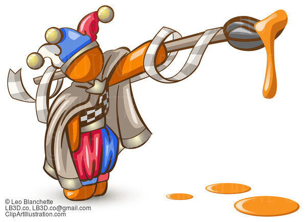 Orange Man Joker Or Jester, With Paint #24061