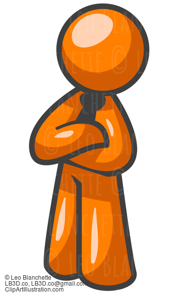 Orange Man Crossing Arms #24089