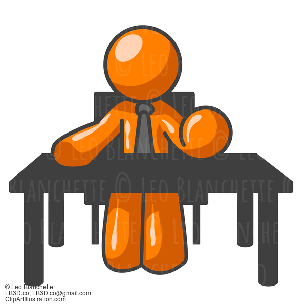 Orange Man At Table #24094