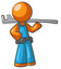 Orange Person Plumber with Wrench