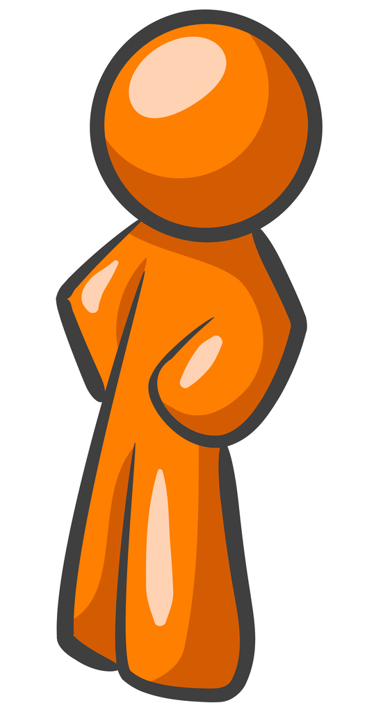 Orange Man Standing Sideways