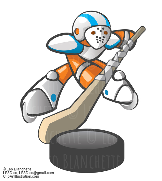 Orange Man Hockey Player #24109