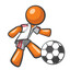 Orange Man Playing Soccer