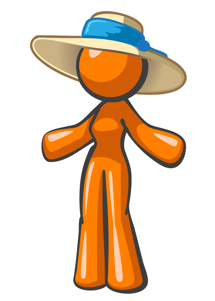 Orange Woman Large Hat