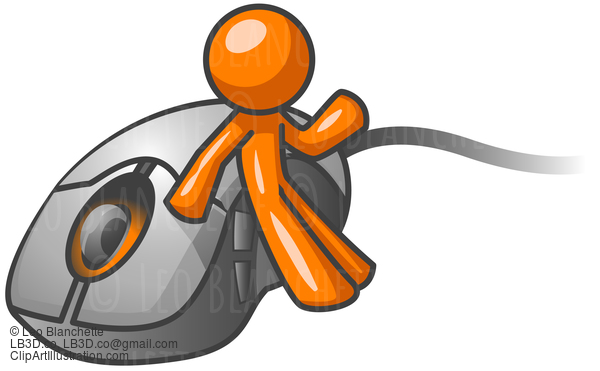 Orange Man Computer Mouse #24122