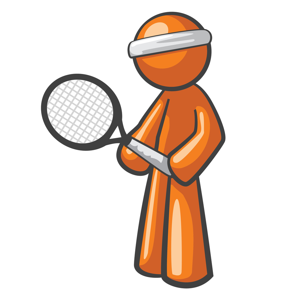 Orange Man Tennis Player
