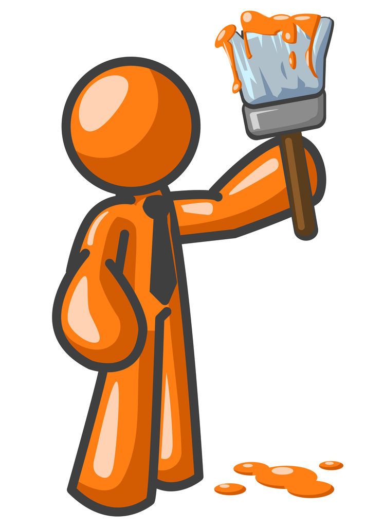 Orange Man Paint Brush