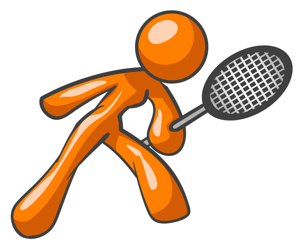 Orange Woman Tennis Racket