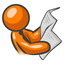 Orange Man Reading News