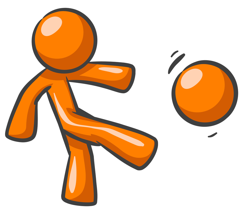 Orange Man Kicking Ball