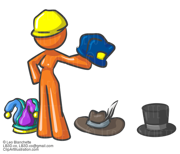 Design Mascot Holding Hats #24166