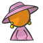 Orange Person Lady with Pink Hat