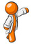 Orange Man Scientist Gesturing