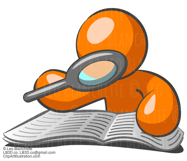 Orange Man Browsing Want Ads #24190