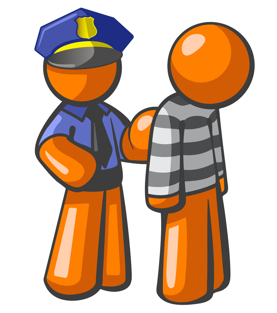 Orange Man Police Catching Robber