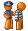 Orange Man Police Catching Robber