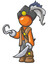 Orange Person Pirate with Cutlass Sword