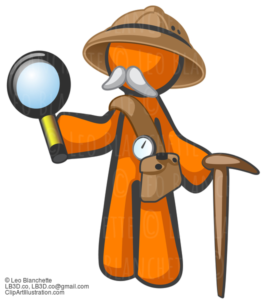 Orange Man Explorer With Magnifying Glass #24235